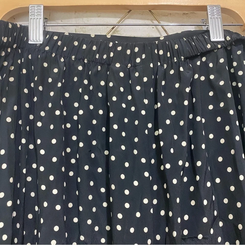 Victorias Secret Vtg Gold Label Black Cream Polka Dot Satin Pajama Pants